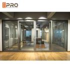 Порошок современного дизайна покрыл алюминиевые раздвижные двери для дверей цвета офиса опционных коммерчески автоматических сползая стеклянных