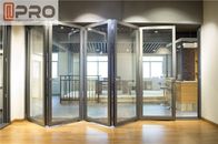 Двери изоляции жары алюминиевые стеклянные складывая удваивают застекленные двери складки на подобие гармоники рассекателей комнаты складывая дверей