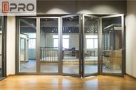 Двери изоляции жары алюминиевые стеклянные складывая удваивают застекленные двери складки на подобие гармоники рассекателей комнаты складывая дверей