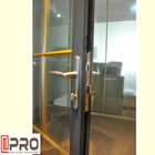 Алюминиевые внешние двери складчатости патио серый восходящий поток теплого воздуха цвета ломает двойные стеклянные коммерчески двери складки на подобие гармоники удваивают