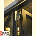 Алюминиевые внешние двери складчатости патио серый восходящий поток теплого воздуха цвета ломает двойные стеклянные коммерчески двери складки на подобие гармоники удваивают