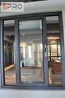 Дом Windows алюминиевой рамки современный, тройка сползая окна стеклянного окна толщины 5 + 9 + 5mm алюминиевая внутренняя