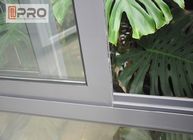 Окно звука и термоизоляции алюминиевое горизонтальное сползая легкое для установки окна офиса сползая стеклянного