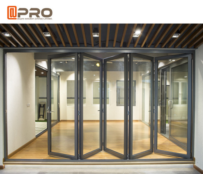 Складчатость аттестации ISO дверей алюминиевых внешних раздвижных дверей створки Bi складная стеклянная сползая двери патио