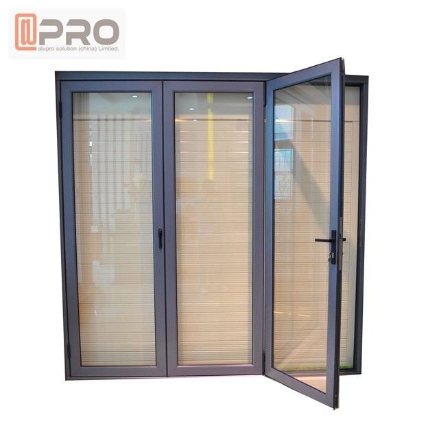 алюминиевая складывая раздвижная дверь, стеклянные двери створки bi, двойная стеклянная складывая дверь, складывая стеклянные окна и двери