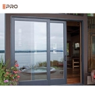 Алюминиевые секционные раздвижные двери патио удваивают закаленное стеклянное покрытие порошка