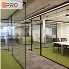 Офис сжатого дизайна современный разделяет декоративное ясное доказательство стены стеклянного раздела ядровое