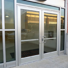 Коммерчески алюминиевые стеклянные прикрепленные на петлях парадные входы магазина дверей внешние