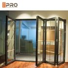 Горизонтальные алюминиевые складывая двери для кухни с двойными закаленными стеклянными дверями складчатости с сеткой от комаров