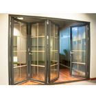 Горизонтальные алюминиевые складывая двери для кухни с двойными закаленными стеклянными дверями складчатости с сеткой от комаров