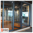 Двери современного дизайна алюминиевые складывая штабелируя для жилым двери двери дома вертикальным bifold застекленной двойником bifold