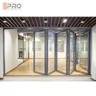 Звукоизоляционные коммерчески алюминиевые Bifold двери удваивают стеклянную легкую рассрочку вертикальный bifold двойник двери застеклил bifold