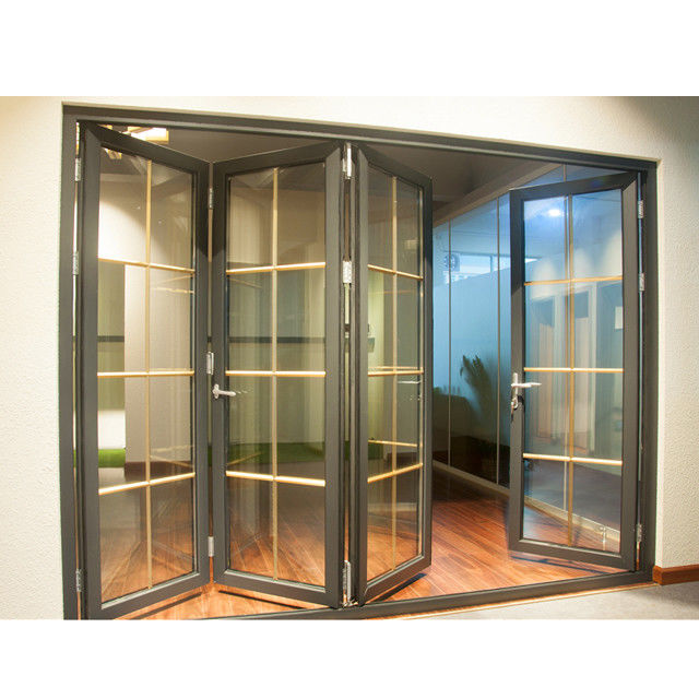 алюминиевая складывая дверь панели, складывая стеклянная внешняя дверь, межкомнатные двери складчатости раздела